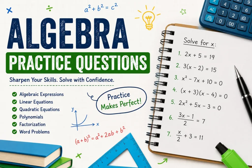 Algebra Practice Questions with Solutions